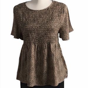 Urban Romantics Spotted Cheetah Print Blouse